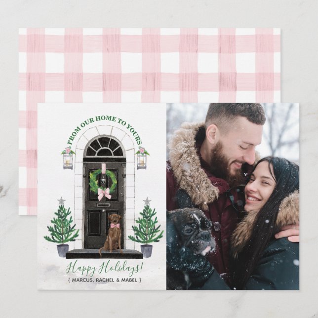 Foto för helgdag för chokladlabbLabrador Retriever Inbjudningar (Fram/baksida)