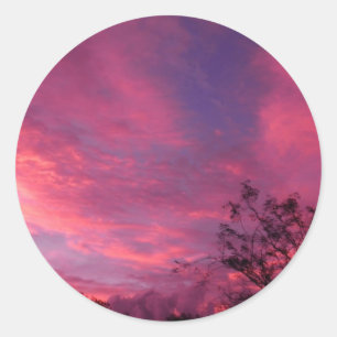 Foto för himmlar för himmel för rosa- och runt klistermärke