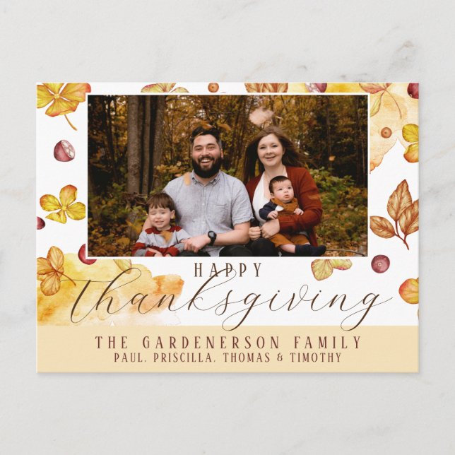 Foto för hösten Happy thanksgiving Vykort (Framsida)
