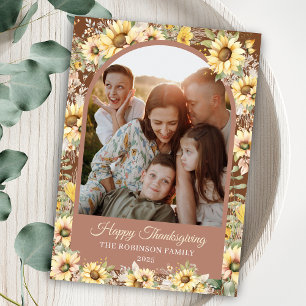 Foto för höstfälla Happy thanksgiving i elegant Julkort