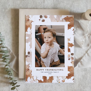 Foto för höstmaple Löv Happy thanksgiving Julkort