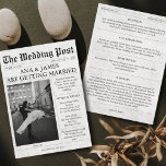 Foto för information om annonsering i tidningspapp inbjudningar<br><div class="desc">Extra! Extra! Vi presenterar vår "The Bröllop Post"-inbjudan till Bröllop, ett unikt och fängslande sätt att meddela er speciella dag till vänner och familj. Med inspiration från vintage tidningar kommer denna inbjudan av ett slag att transportera dina gäster i tid och sätta upp scenen för en bröllop firande fylld med...</div>