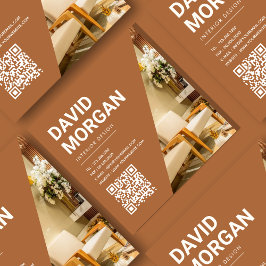 Foto för inredingsdesign med fetstil Qr-kod Fyrkantigt Visitkort
