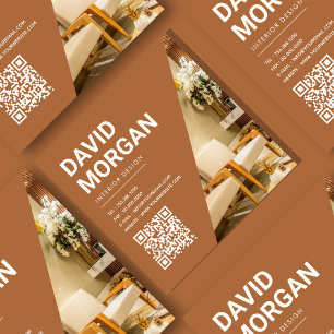 Foto för inredingsdesign med fetstil Qr-kod Fyrkantigt Visitkort