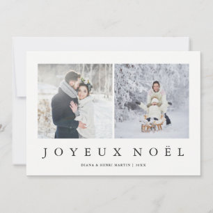 Foto för Joyeux Noel franskt modernt jul två Julkort