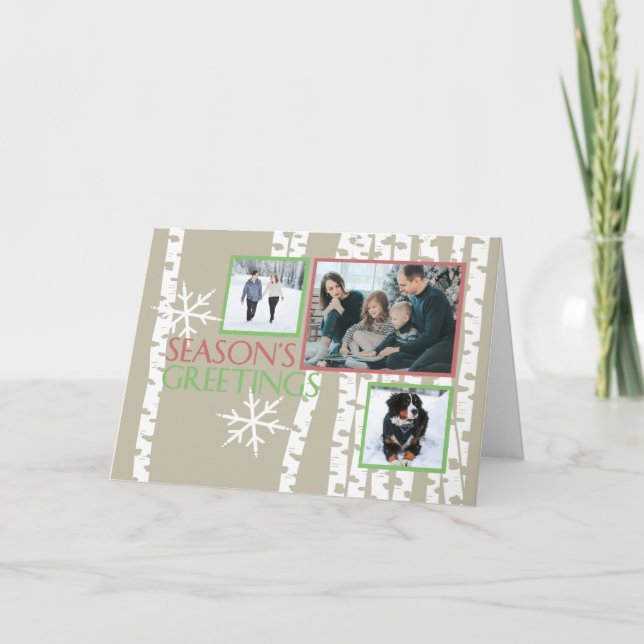 Foto för julbjörkträd helgkort (Framsida)