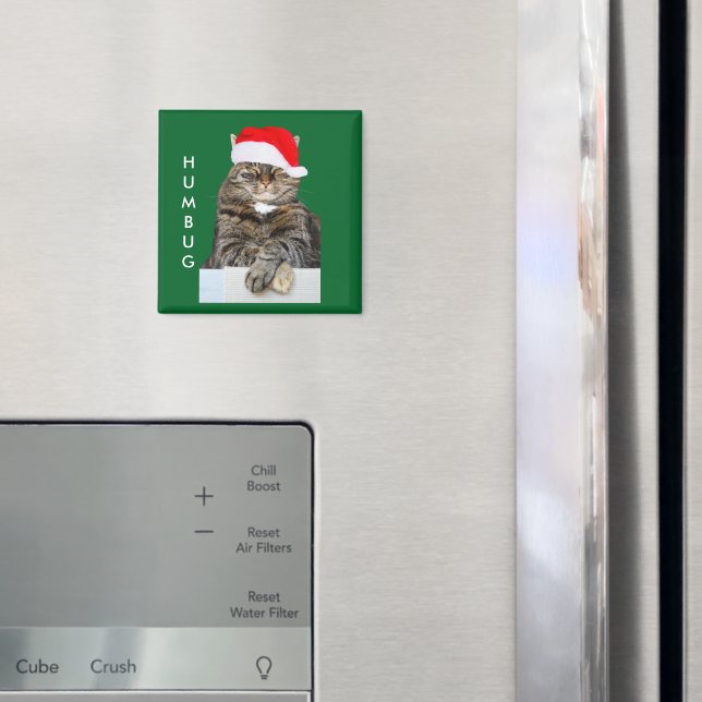 Foto för julkattHumbug med den Santa hatten Magnet (In Situ (Fridge))