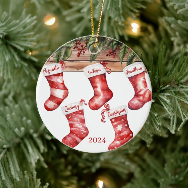 Foto för jullagerfamiljen julgransprydnad keramik (Träd)