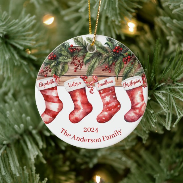 Foto för jullagerfamiljen julgransprydnad keramik (Träd)