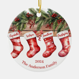 Foto för jullagerfamiljen julgransprydnad keramik