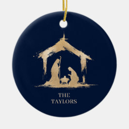 Foto för julverksscenfamiljen Religiösa Ntivity Sc Julgransprydnad Keramik