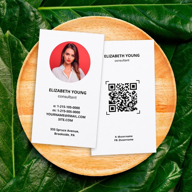 Foto för konsult Anpassningsbar och QR Visitkort (Consultant Custom Photo and QR Business Cards)