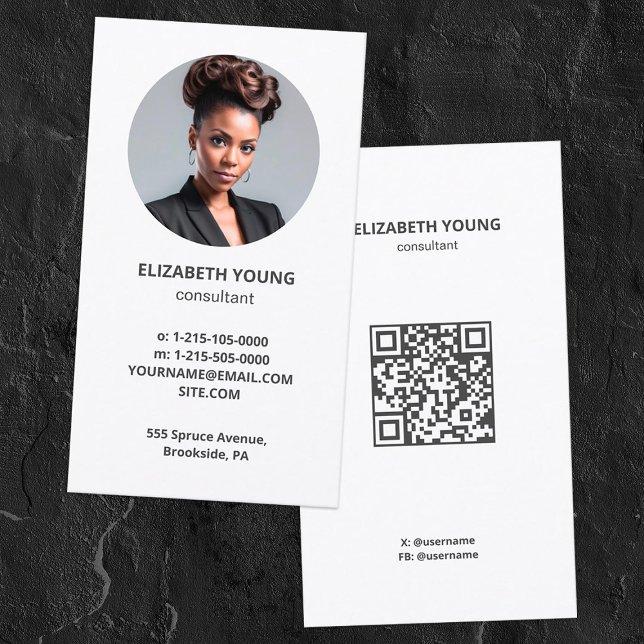 Foto för konsult Anpassningsbar och QR Visitkort (Custom Photo and QR Business Cards)