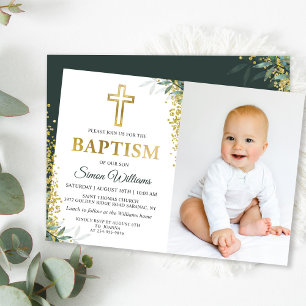 Foto för Korna Guld-baptism i Glitter Inbjudningar