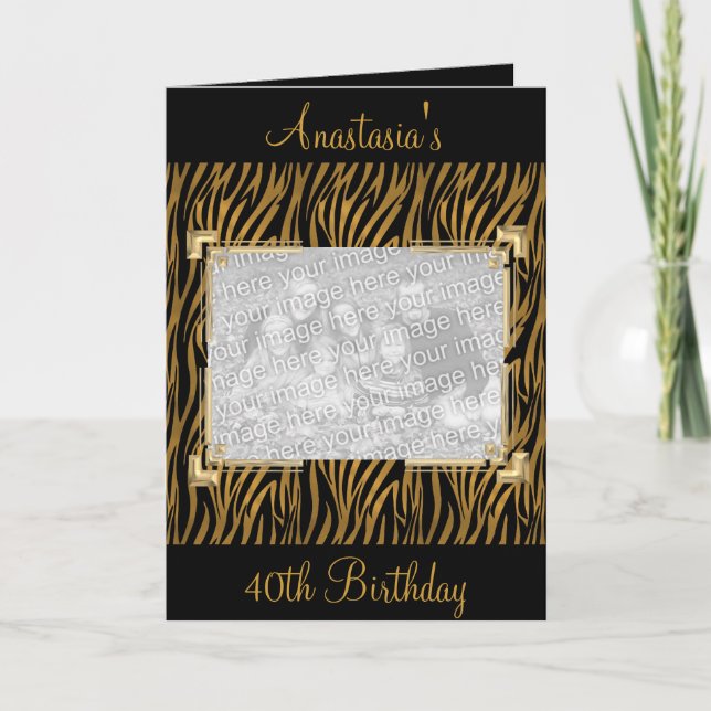 Foto för kortutskrift av svart Hälsning-djur Inbjudan (Framsida)