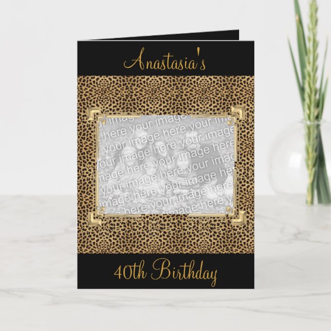 Foto för kortutskrift av svart Hälsning-djur Inbjudan (Framsida)