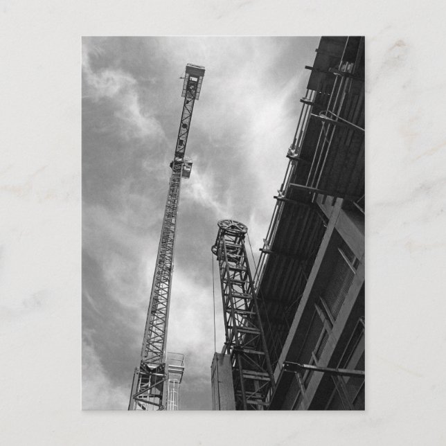 Foto för kran- och motviktskonstruktionsutrustning vykort (Framsida)