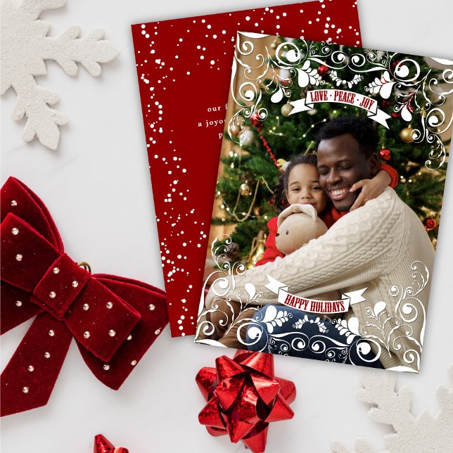 Foto för krusidull för art nouveau för julkort (Skapare uppladdad)