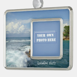 Foto för Labadee sjölandskapanpassningsbar Silverfärgad Inramad Julgransprydnad