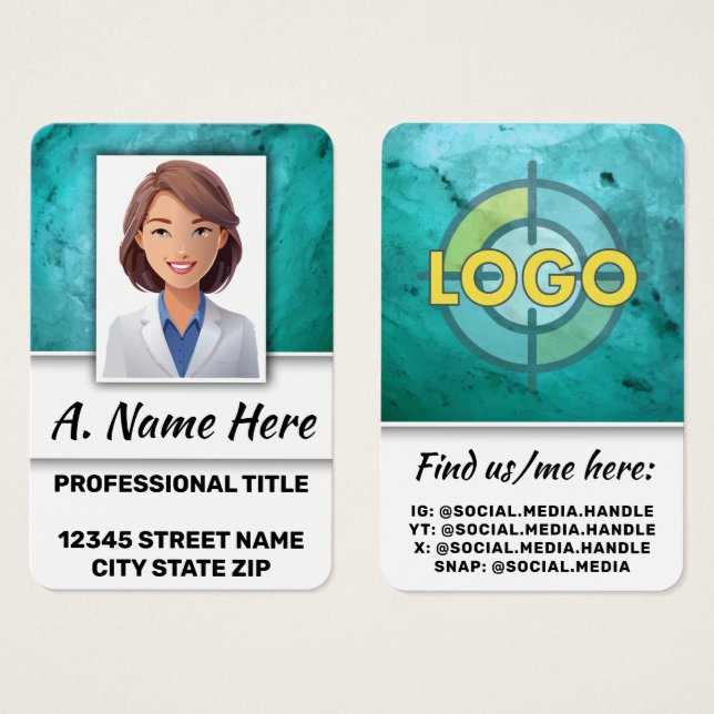 Foto för lärare i skolans distriktsadministration visitkort (Framsida & baksida)