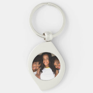 Foto för livlig familj swirl silverfärgad nyckelring