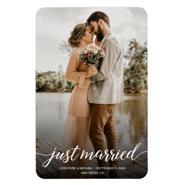 Foto för Lodrät Elopement Ny gifta Bröllop Magnet (Vertikal)