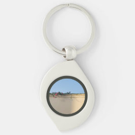 Foto för lugnens ögonblick swirl silverfärgad nyckelring