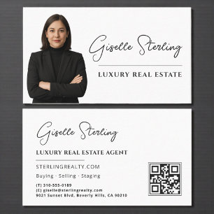 Foto för Luxury Real Gods Black & White QR-kod Visitkort
