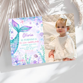 Foto för Magic Sjöjungfruar Svan Födelsedagsfest Inbjudningar