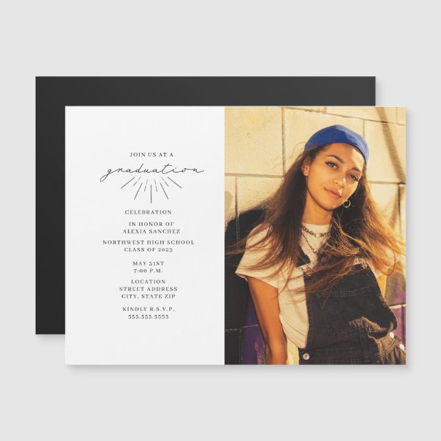 Foto för magnetisk Studentfest av linjekonst Inbju (Fram/baksida)