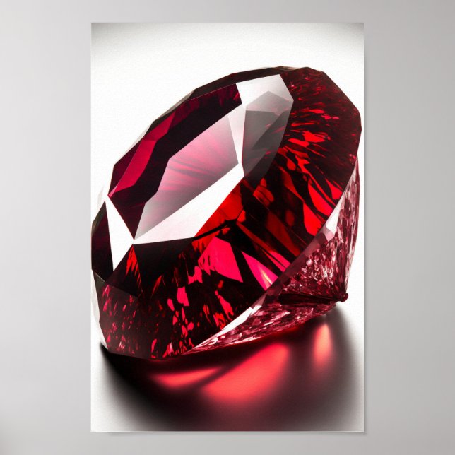 Foto för makrostängning av ruby gemstone poster (Framsidan)