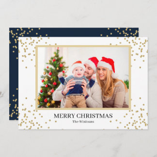 Foto för marinfoto Guld Glitter God jul Julkort