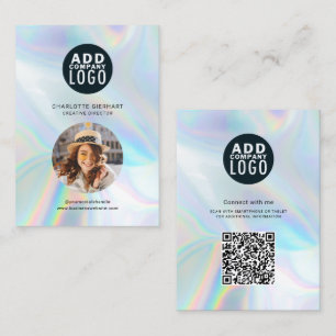 Foto för medarbetare i företagskoden QR-Logotypen Visitkort