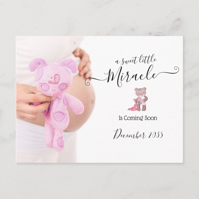 Foto för meddelande om gravid | Miracle Vykort (Framsida)