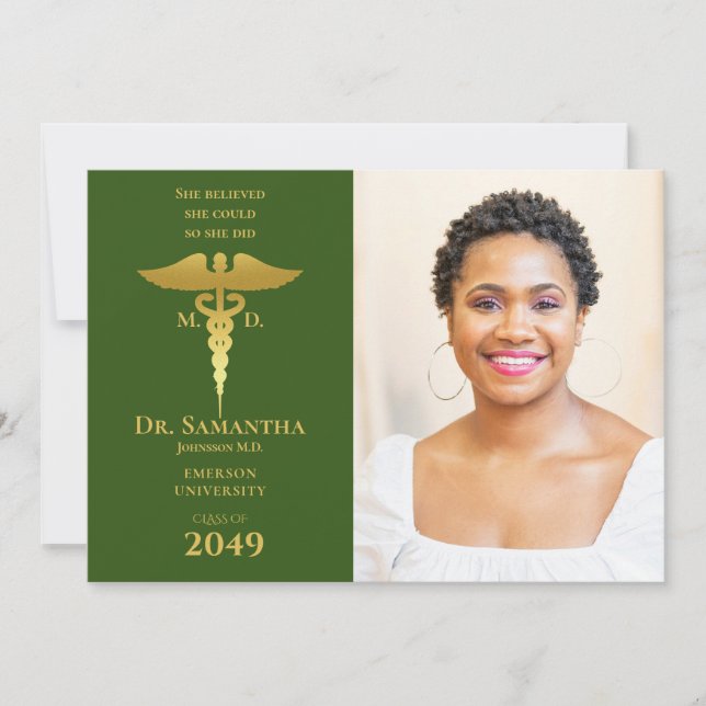 Foto för medicinska Doktor MD RN Nurse Studenten G Inbjudningar (Framsida)