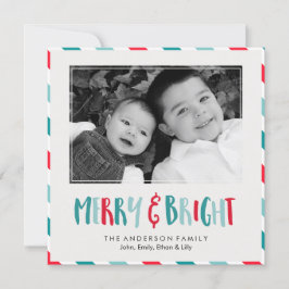 Foto för "Merry and Bright"-Anpassningsbar Julkort