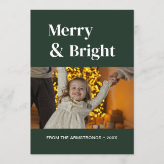 Foto för merry & Bright Minimalist-Grönt Julkort