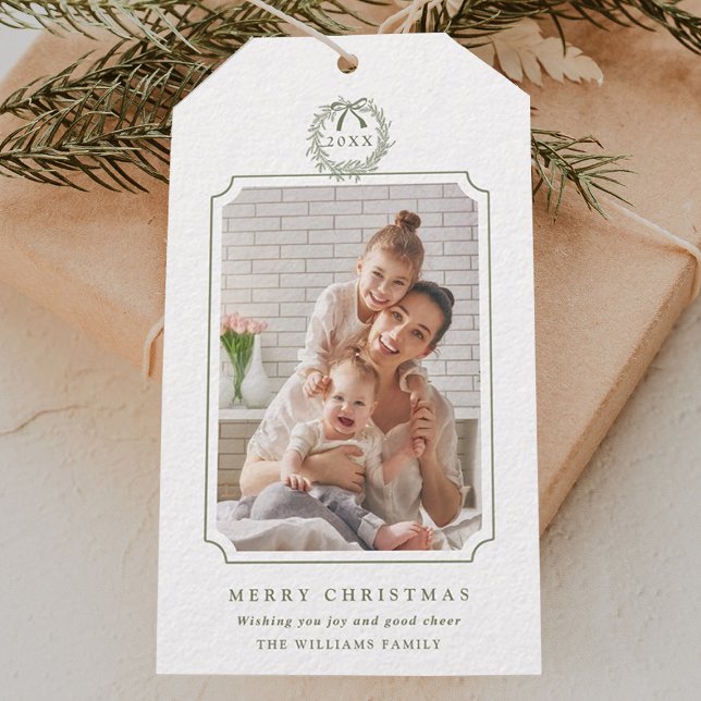 Foto för minimal Grönt för God jul Presentetikett (Skapare uppladdad)