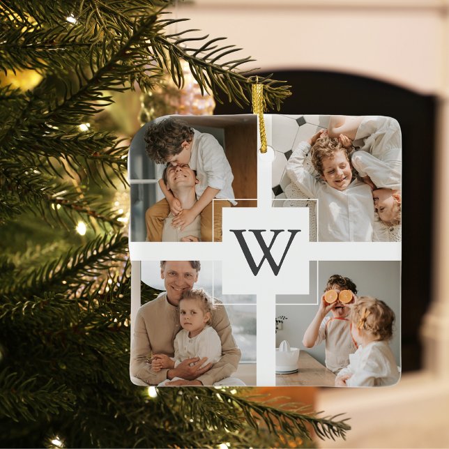 Foto för minimal kollage för trendig julgransprydnad keramik (Skapare uppladdad)