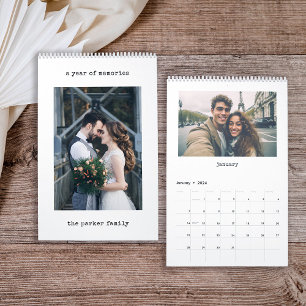 Foto för minimal skrivmaskin, svart och vit Anpass Kalender
