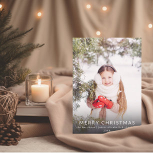 Foto för minimalistisk Chic-familj Julkort Inbjudningar