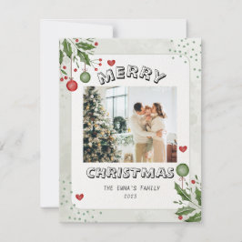 Foto för minimalistisk God jul-familj Julkort