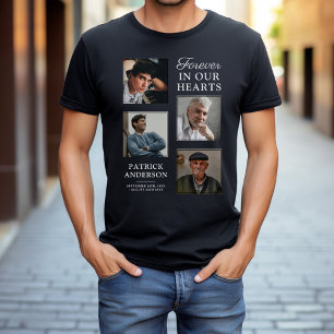 Foto för minneshyllning för alltid i våra hjärtan t shirt