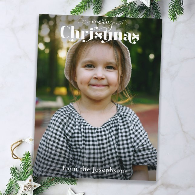 Foto för modern Anpassningsbar God jul Typografi Julkort (Skapare uppladdad)