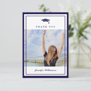 Foto för Modern Blue Elegant Script Studenten Tack Kort