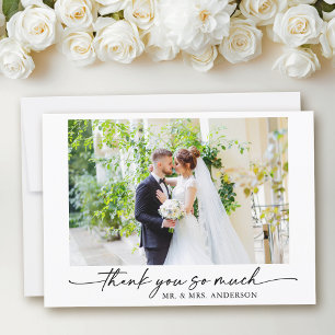 Foto för Modern Calligraphy Bläck Pen Script Bröll Tack Kort