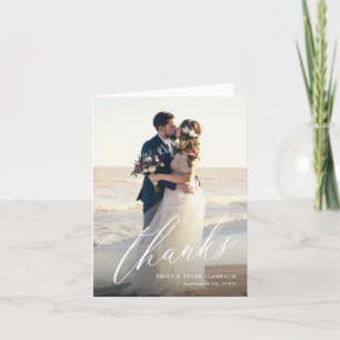 Foto för Modern Calligraphy Script Bröllop Tack Kort