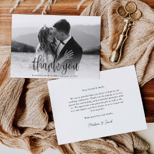 Foto för Modern Calligraphy Script Bröllop Tack Kort