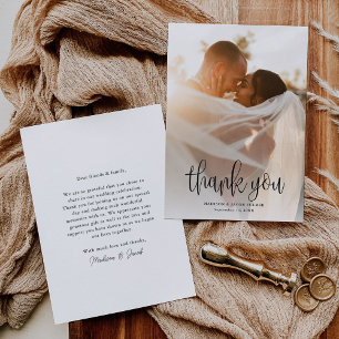 Foto för Modern Calligraphy Script Bröllop Tack Kort