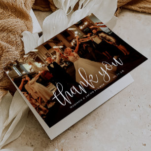Foto för Modern Calligraphy Script Bröllop Tack Kort